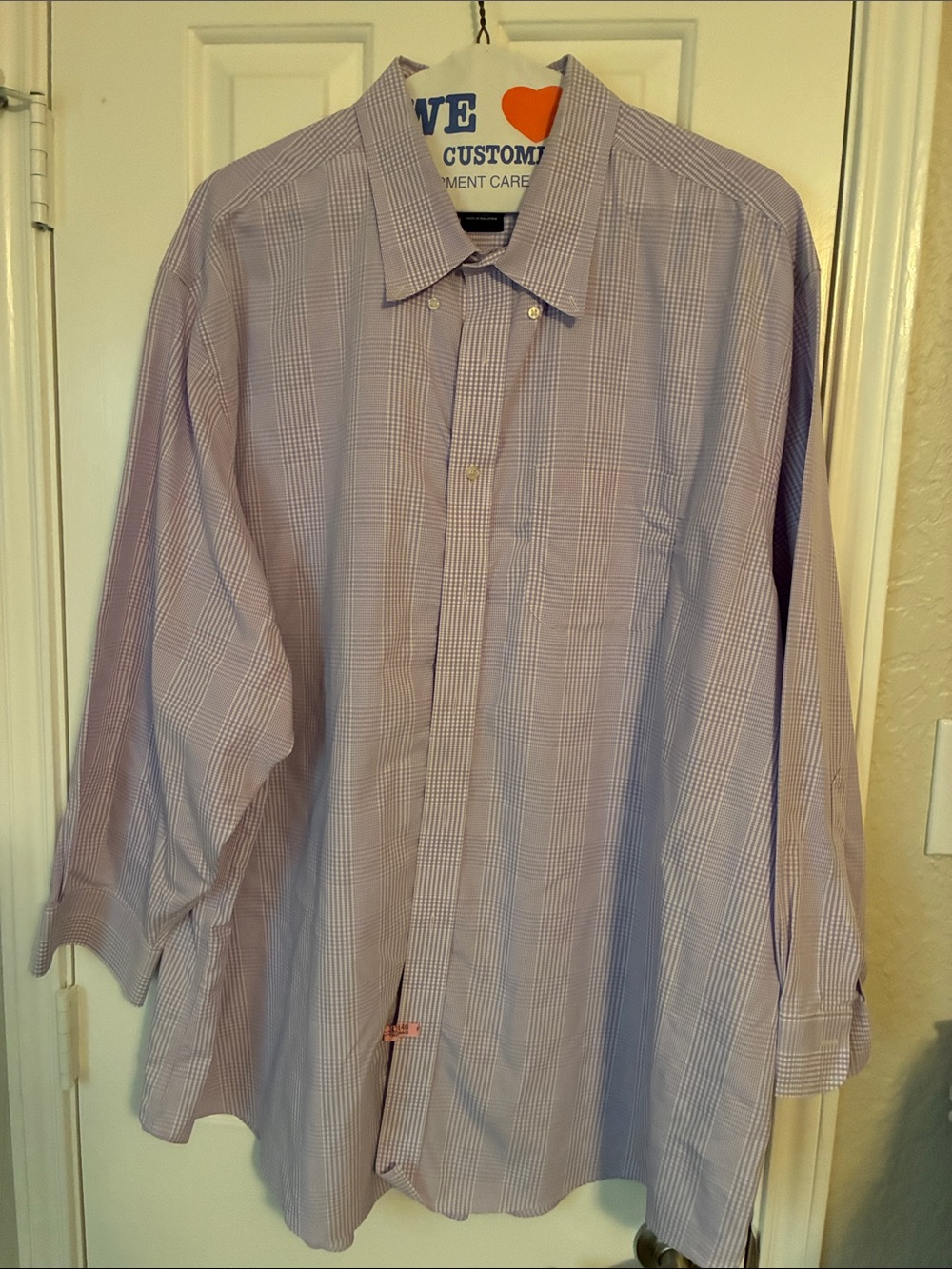 Brooks Brothers Light Lavender Plaid Dress Shirt
